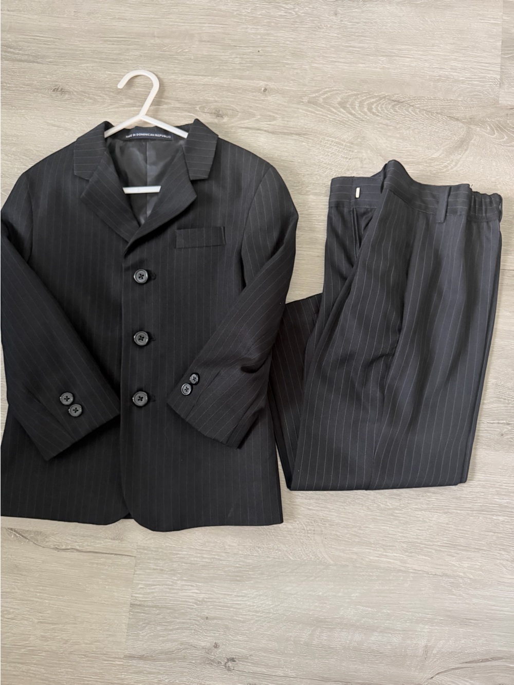 Dockers Boys Black Pinstripe Blazer and Pants Set